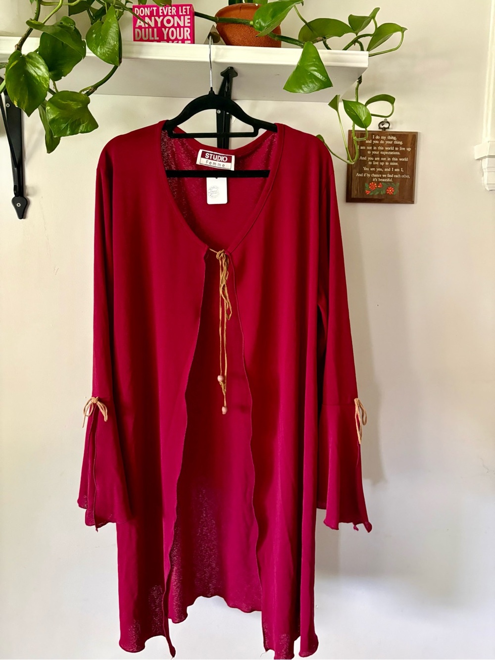 Studio Berry Tie-Front Long-Sleeve